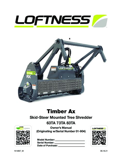 loftness timber ax hydraulic skid-steer mounted brush cutter and shredder|loftness timber ax manual.